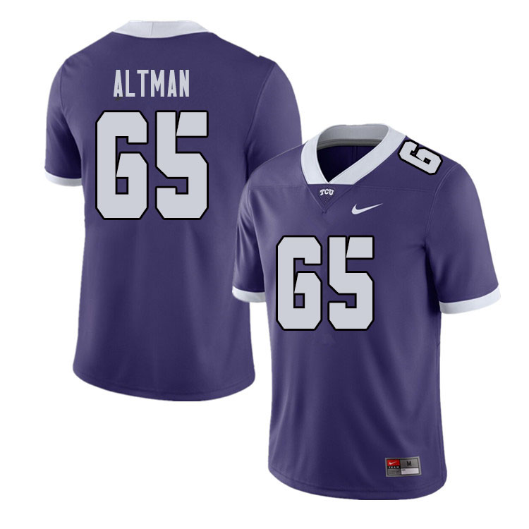 Men #65 Colson Altman TCU Horned Frogs College Football Jerseys Sale-Purple